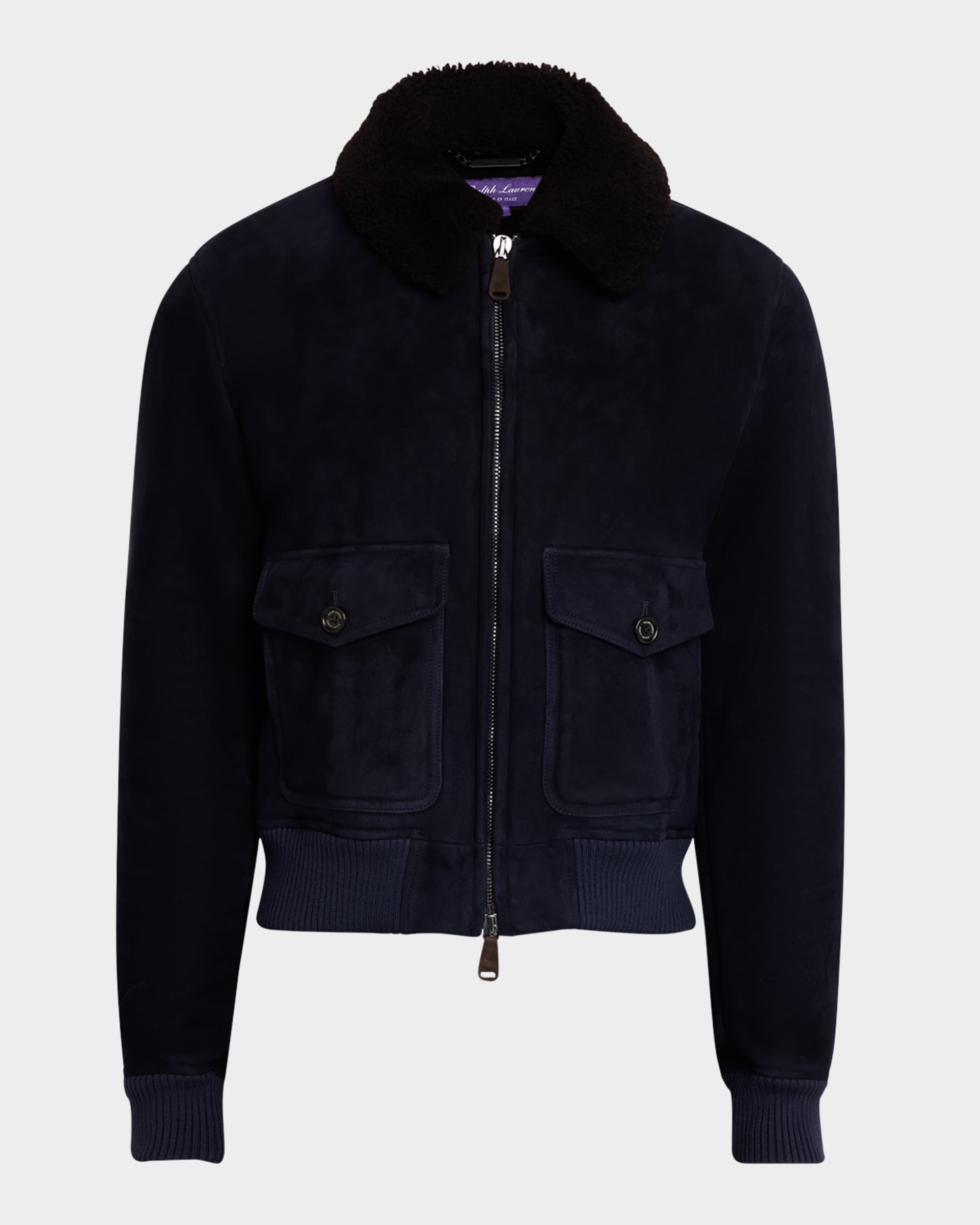 Men's Shearling Bomber Jacket - 1