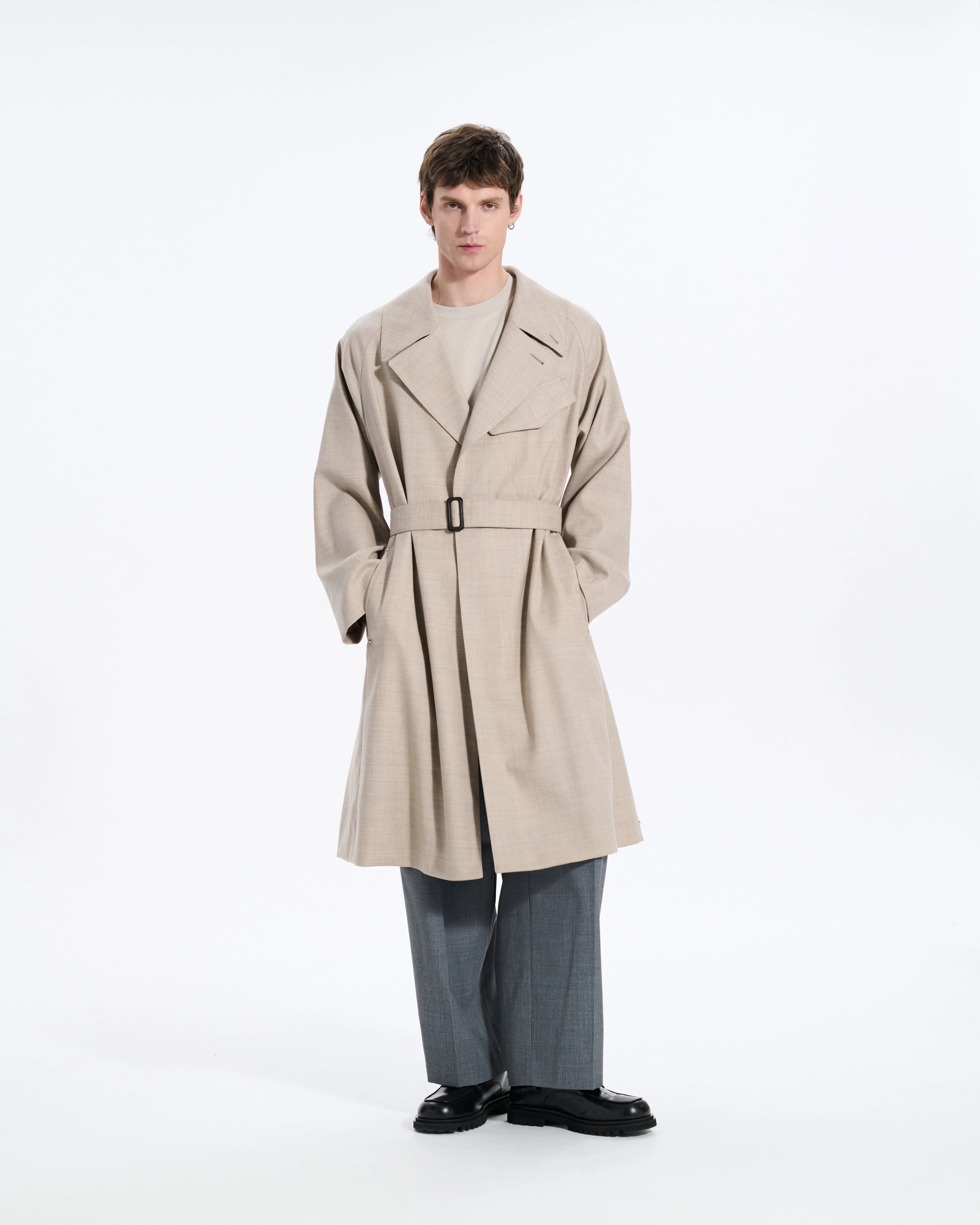 Laggan Belted Wool Gabardine Trench Coat - 1