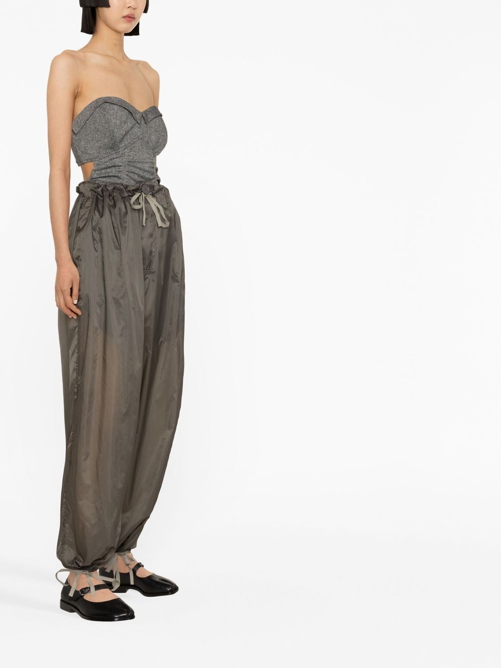 drawstring-waist high-waisted trousers - 3