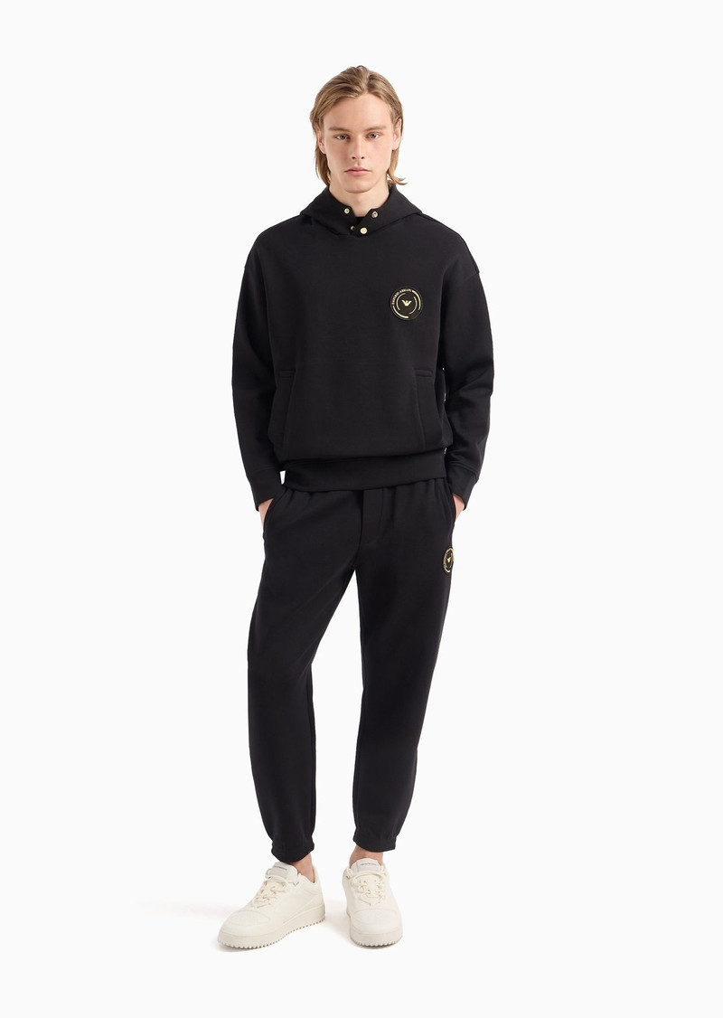 EMPORIO ARMANI Drawstring joggers with a Ramadan capsule collection patch outlook