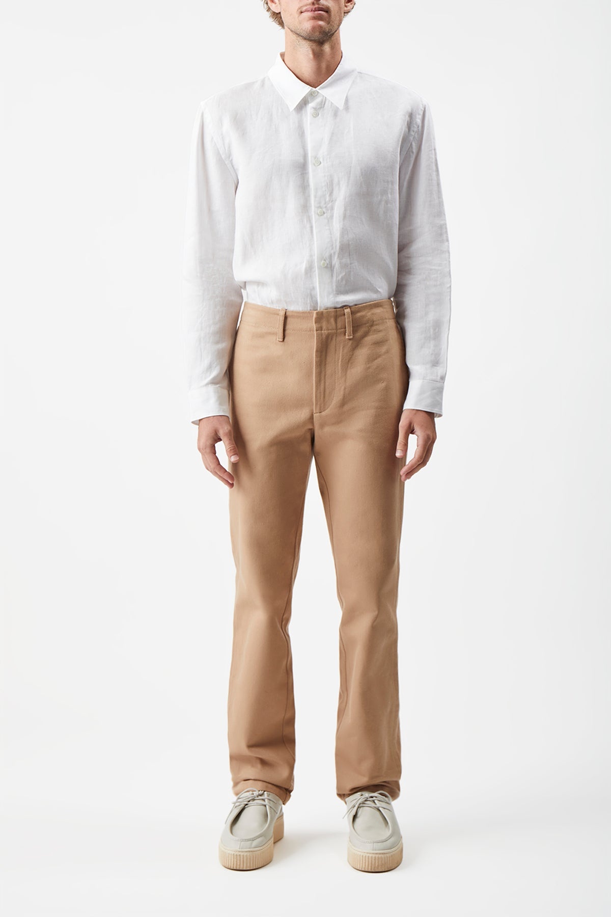 Rhys Pant in Camel Organic Cotton - 5