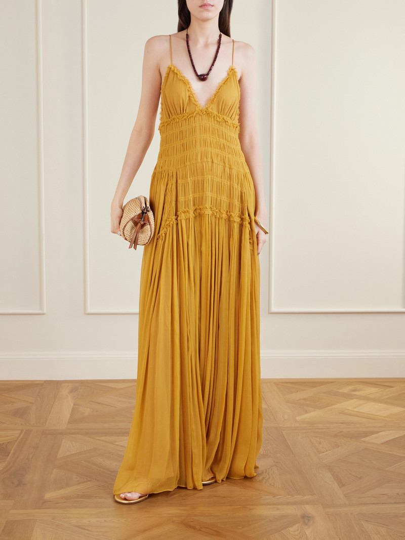 ULLA JOHNSON Atrani Tiered Silk-chiffon Gown outlook
