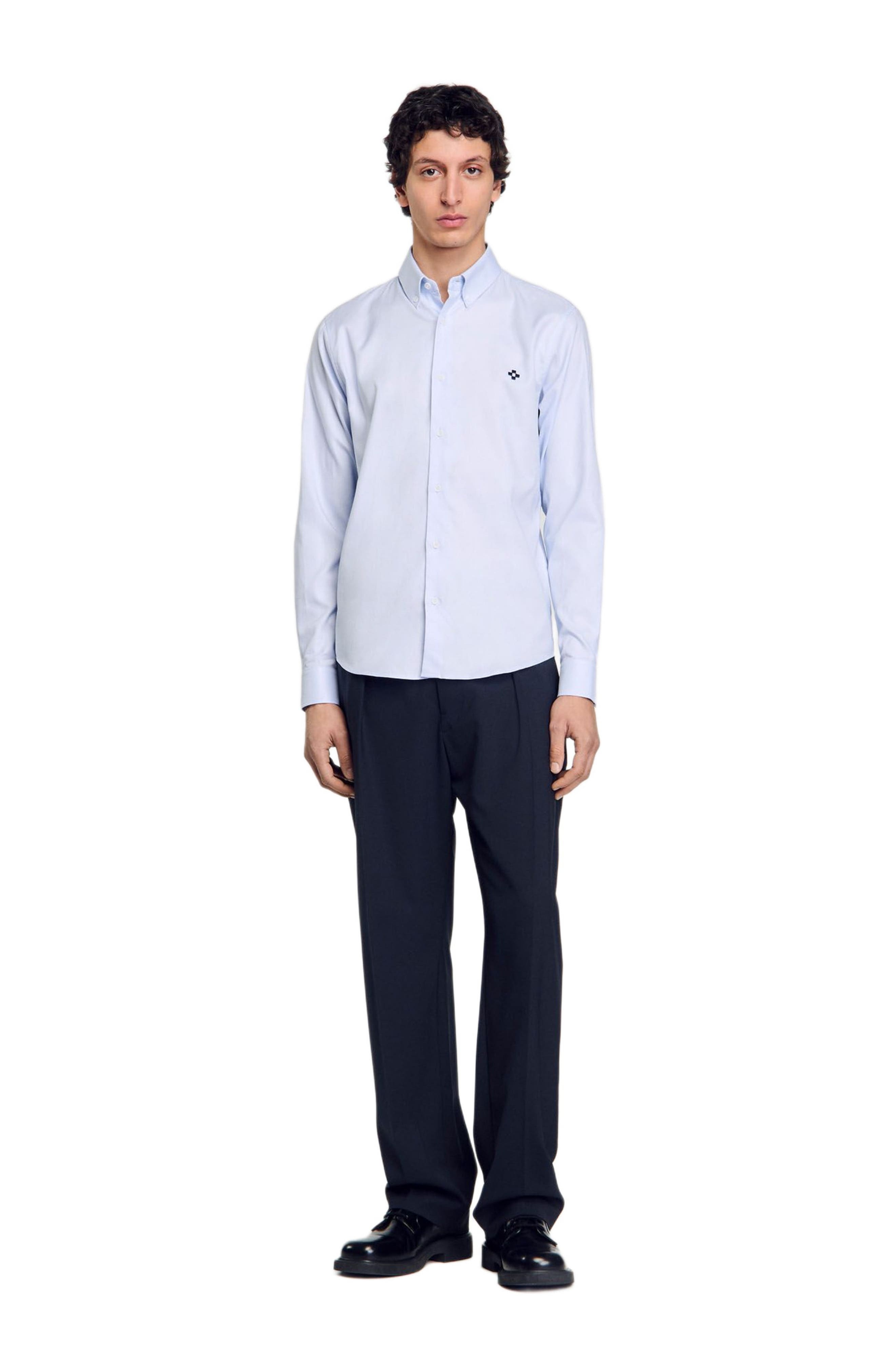 SANDRO Cross patch shirt in Blue Sky at Nordstrom - 1