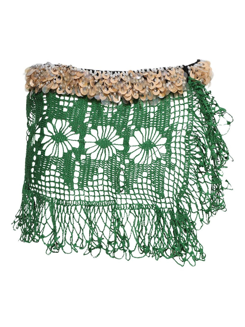 sequin-embellished crochet skirt 1