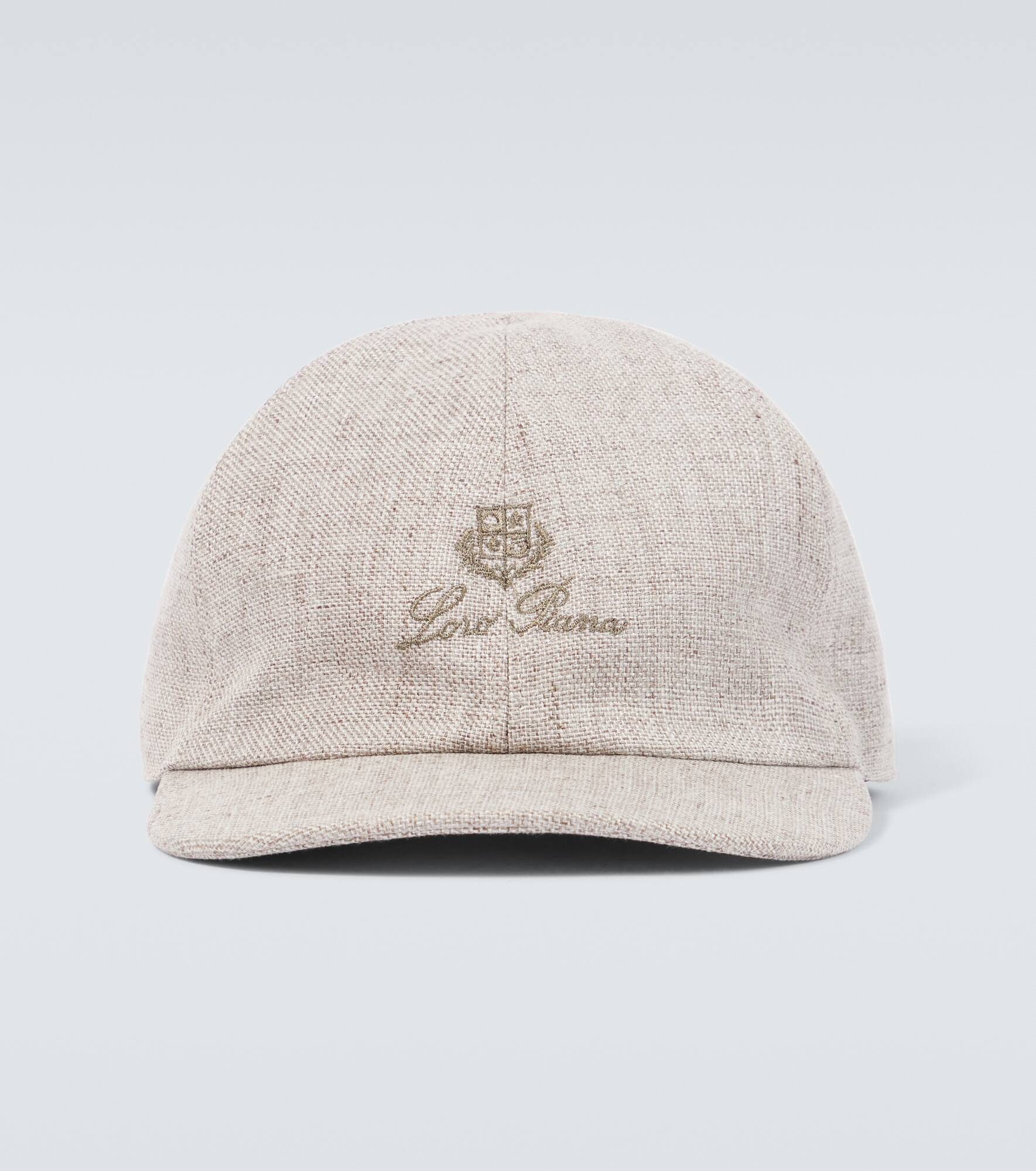 Logo linen baseball cap - 1