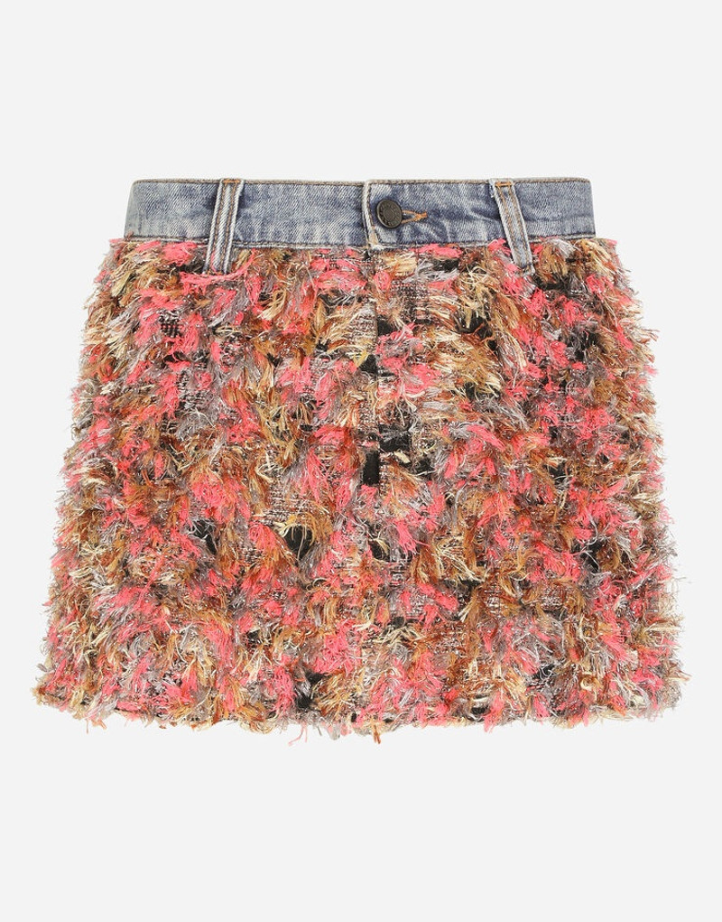 Fur-effect jacquard miniskirt 3