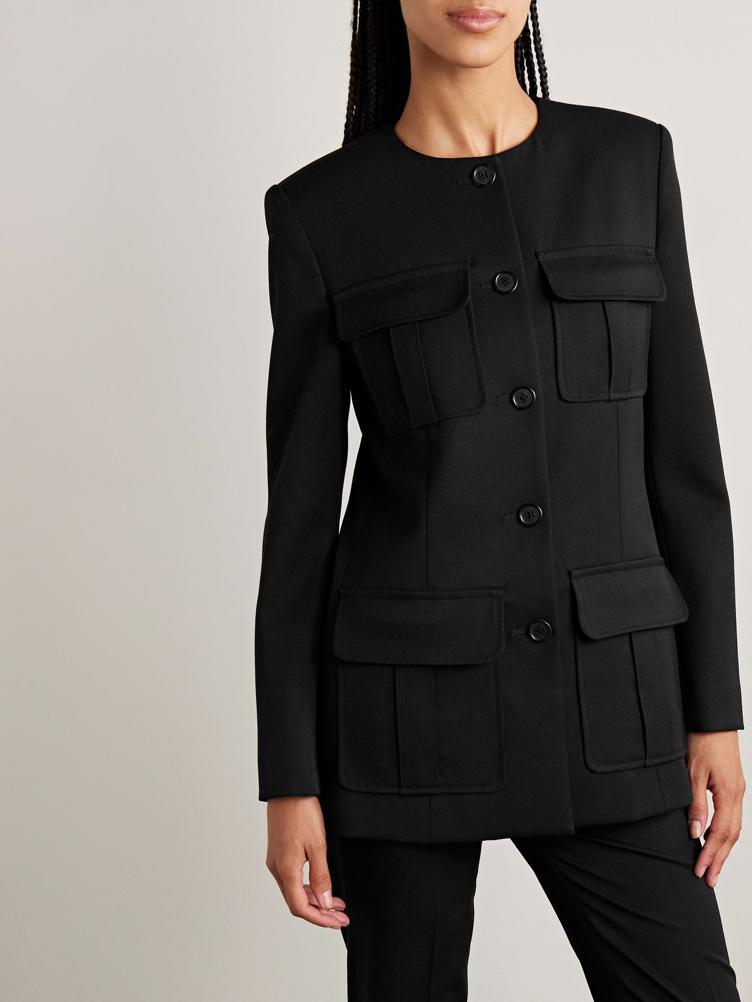 Gabriella wool-twill jacket Black - 3