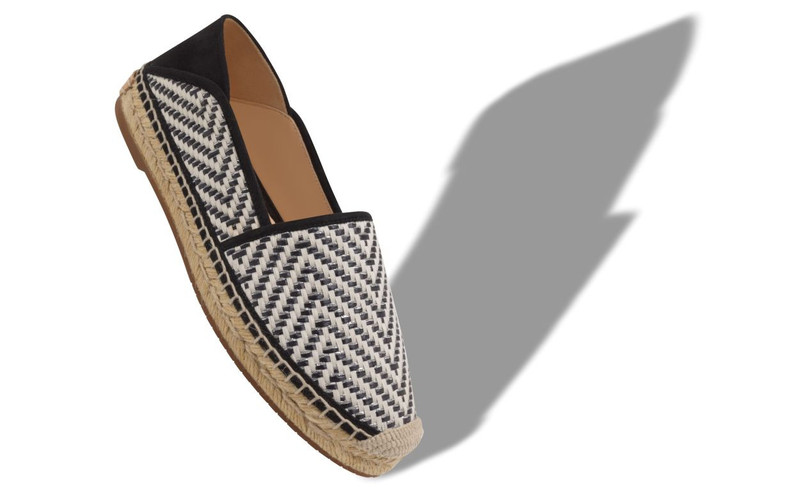Manolo Blahnik Black And White Raffia Espadrilles outlook