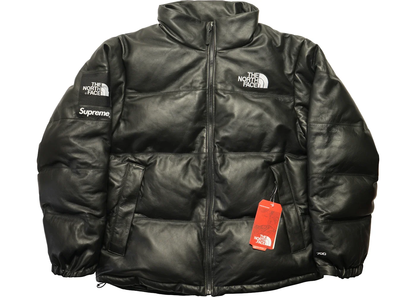 Supreme The North Face Leather Nuptse Jacket Black - 1