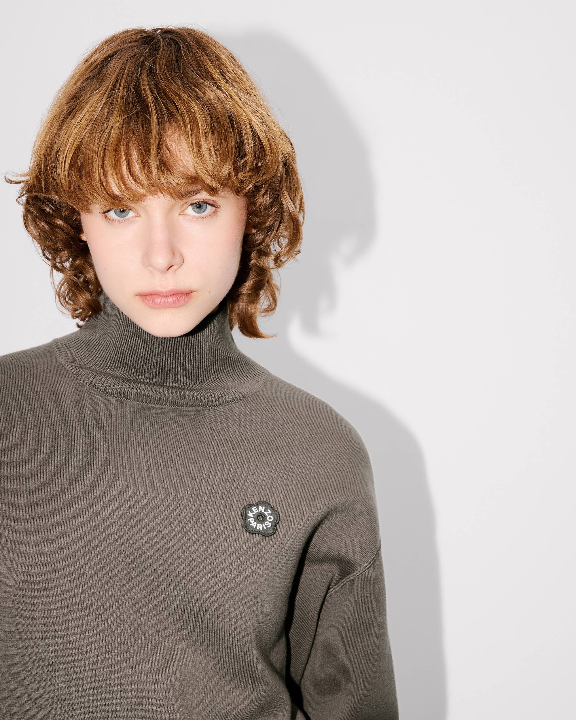 'Boke Flower 2.0' embroidered high neck jumper in cotton wool - 6