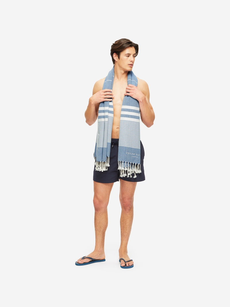 Derek Rose Hammam Towel Karinna Pure Cotton Royal outlook