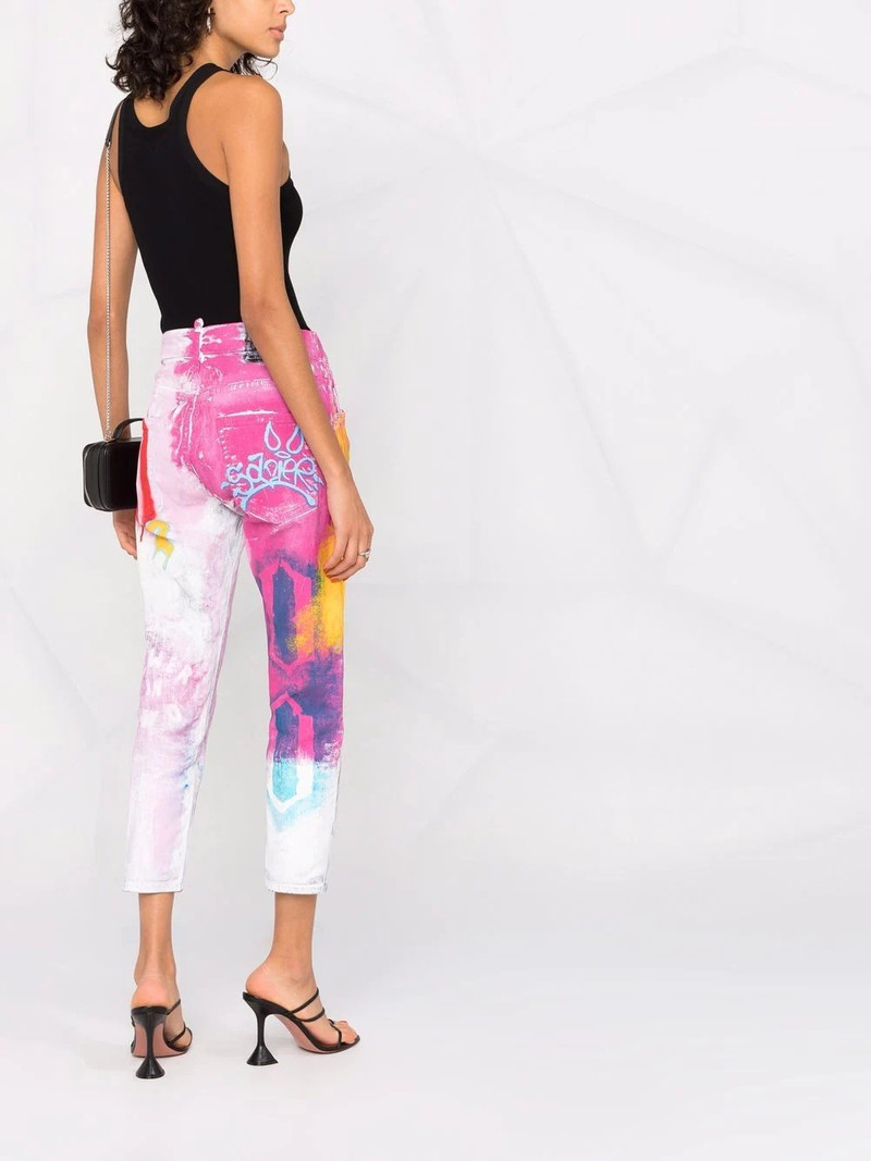 paint splatter detail cropped trousers 6