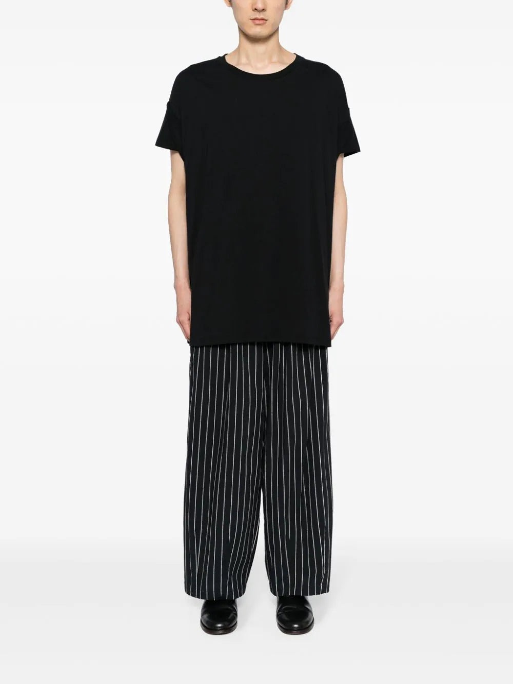 PINSTRIPE-PATTERN WIDE-LEG TROUSERS - 2