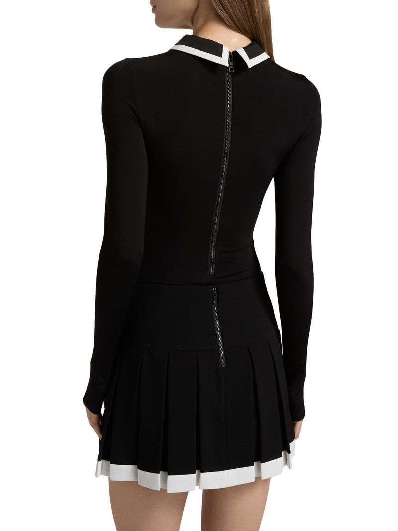 Women's Keenan Long-Sleeve Polo Bodysuit - Black 5