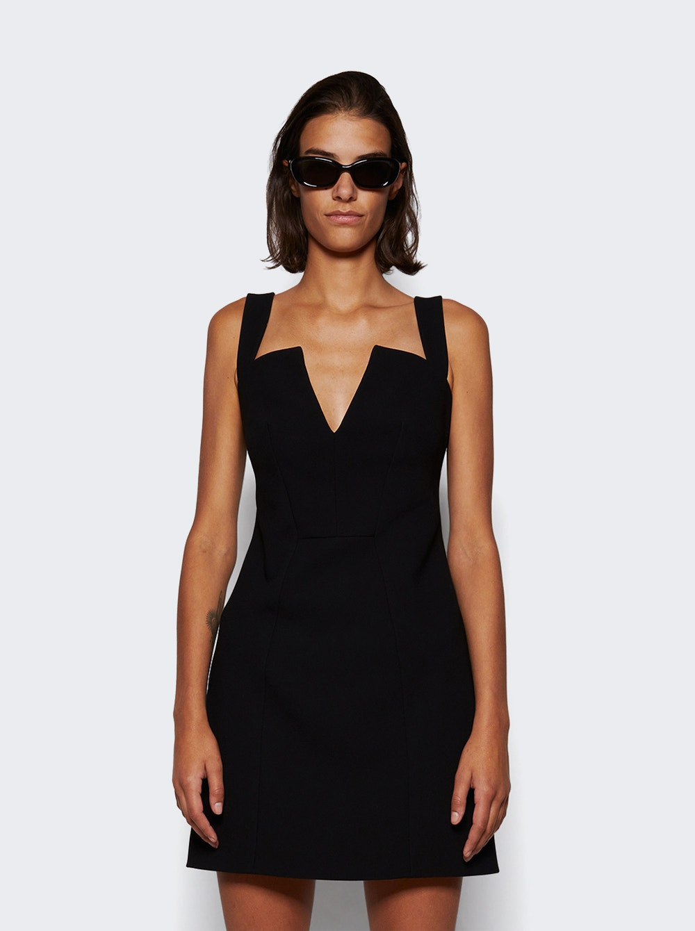 Crepe Mini Dress Black - 3