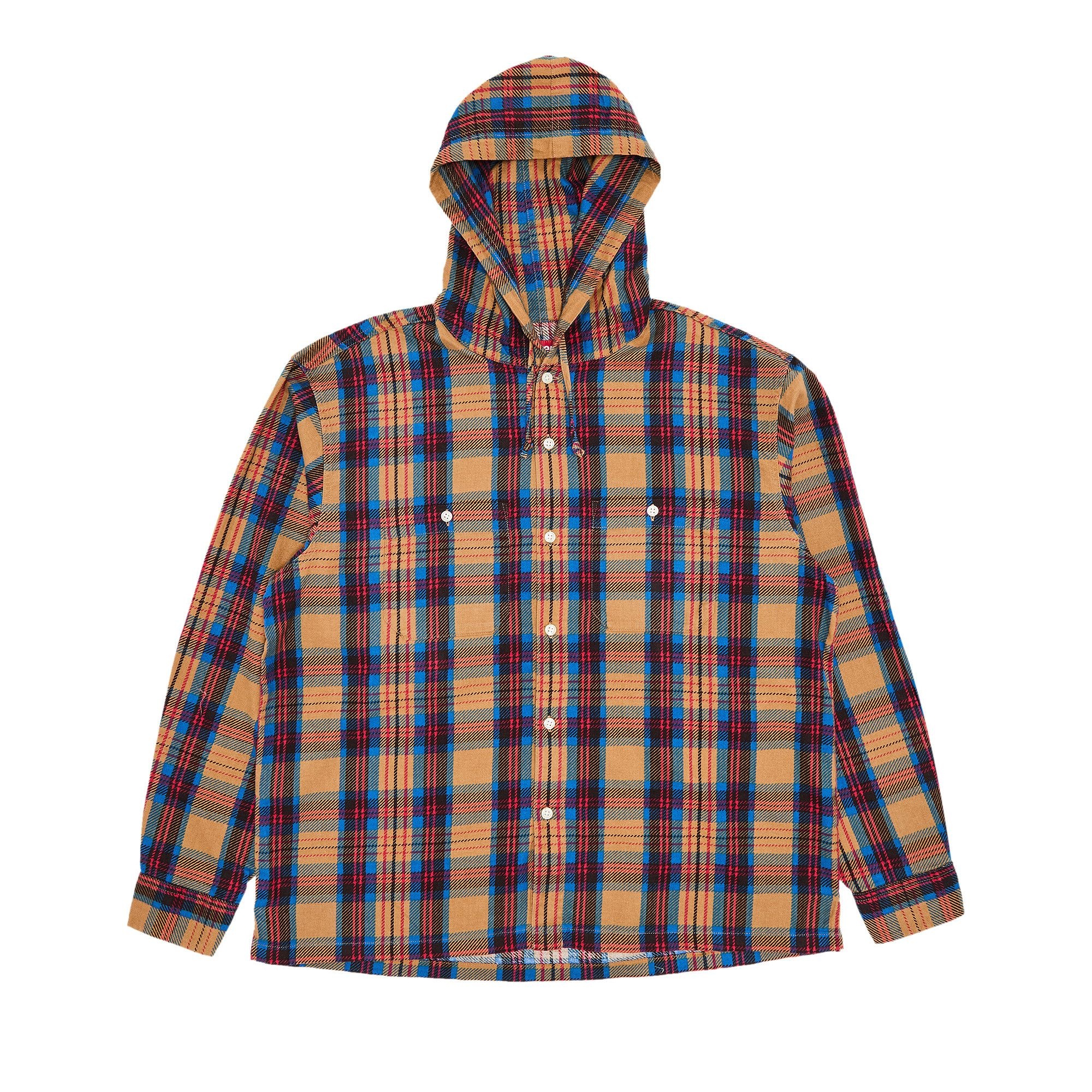 Supreme Printed Hooded Flannel Shirt 'Tan' - 1