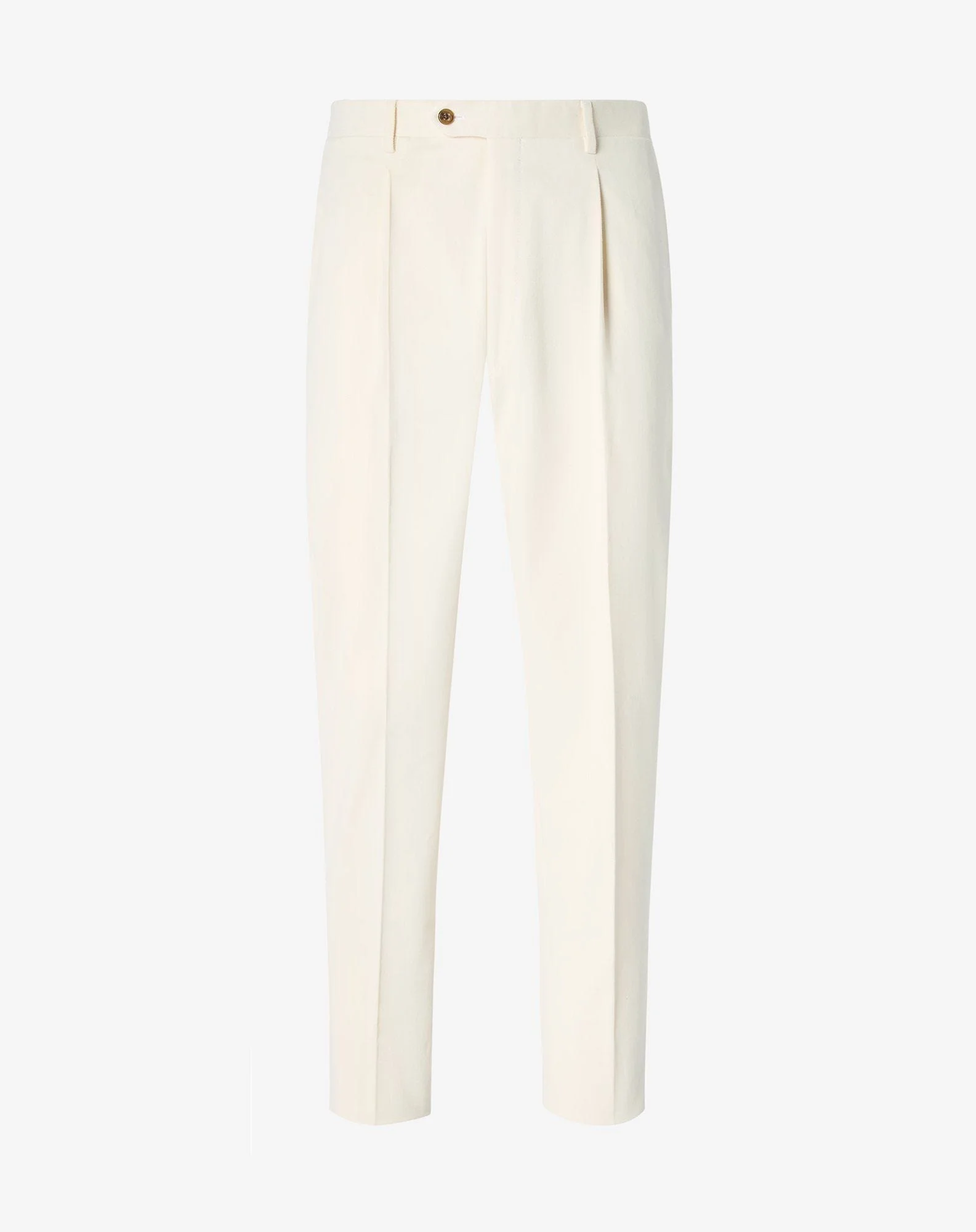 White soft stretch cotton drill trousers - 1