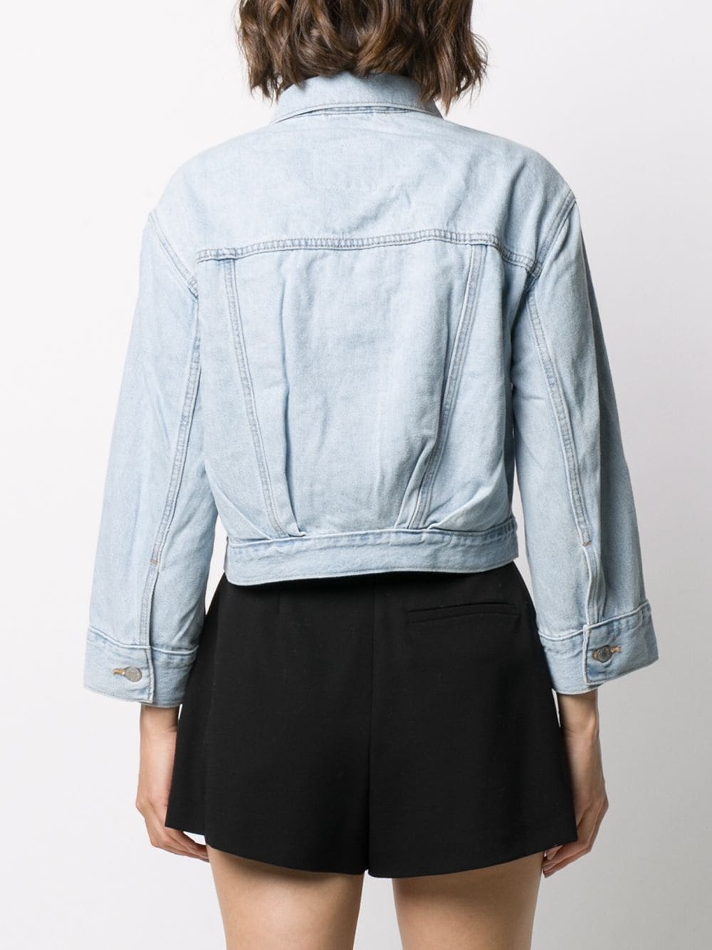 cropped button-up denim jacket - 4