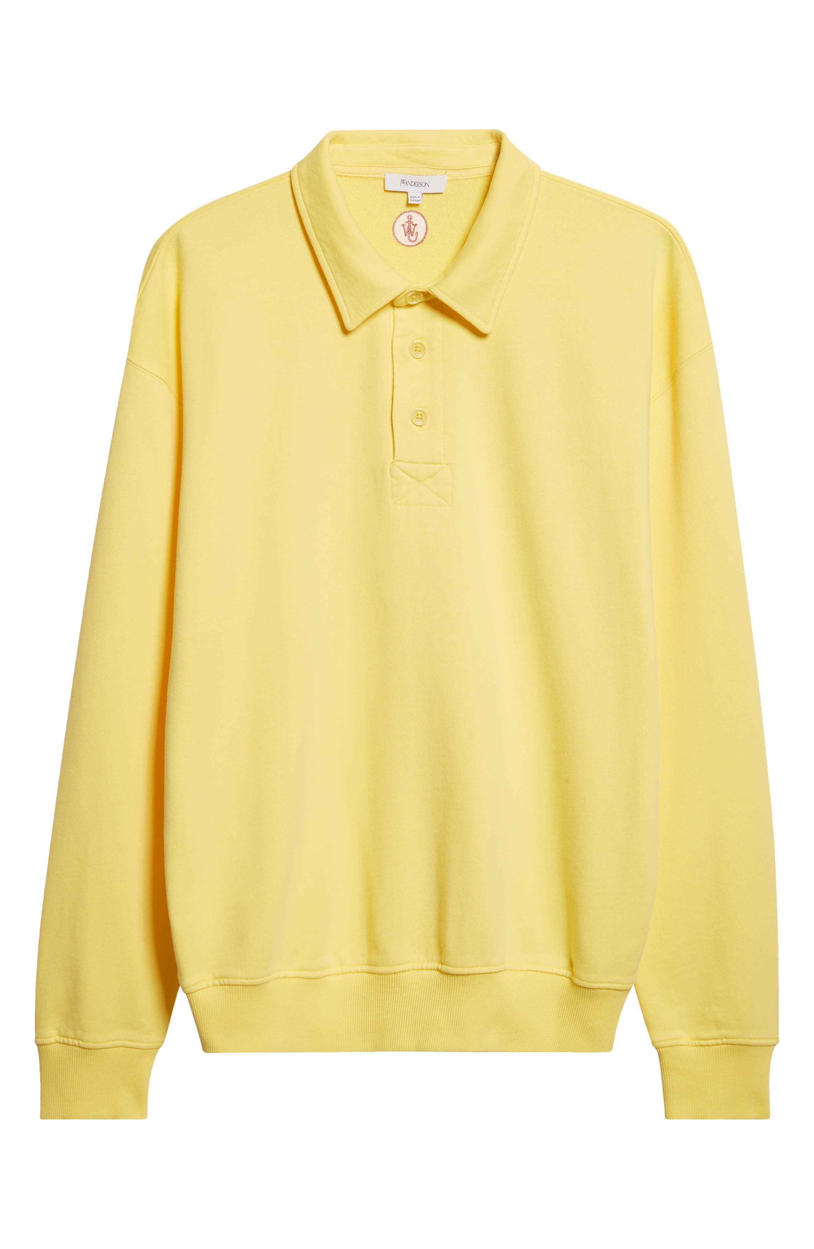JW Anderson Rugby Long Sleeve Polo Sweatshirt in Lemon at Nordstrom - 1