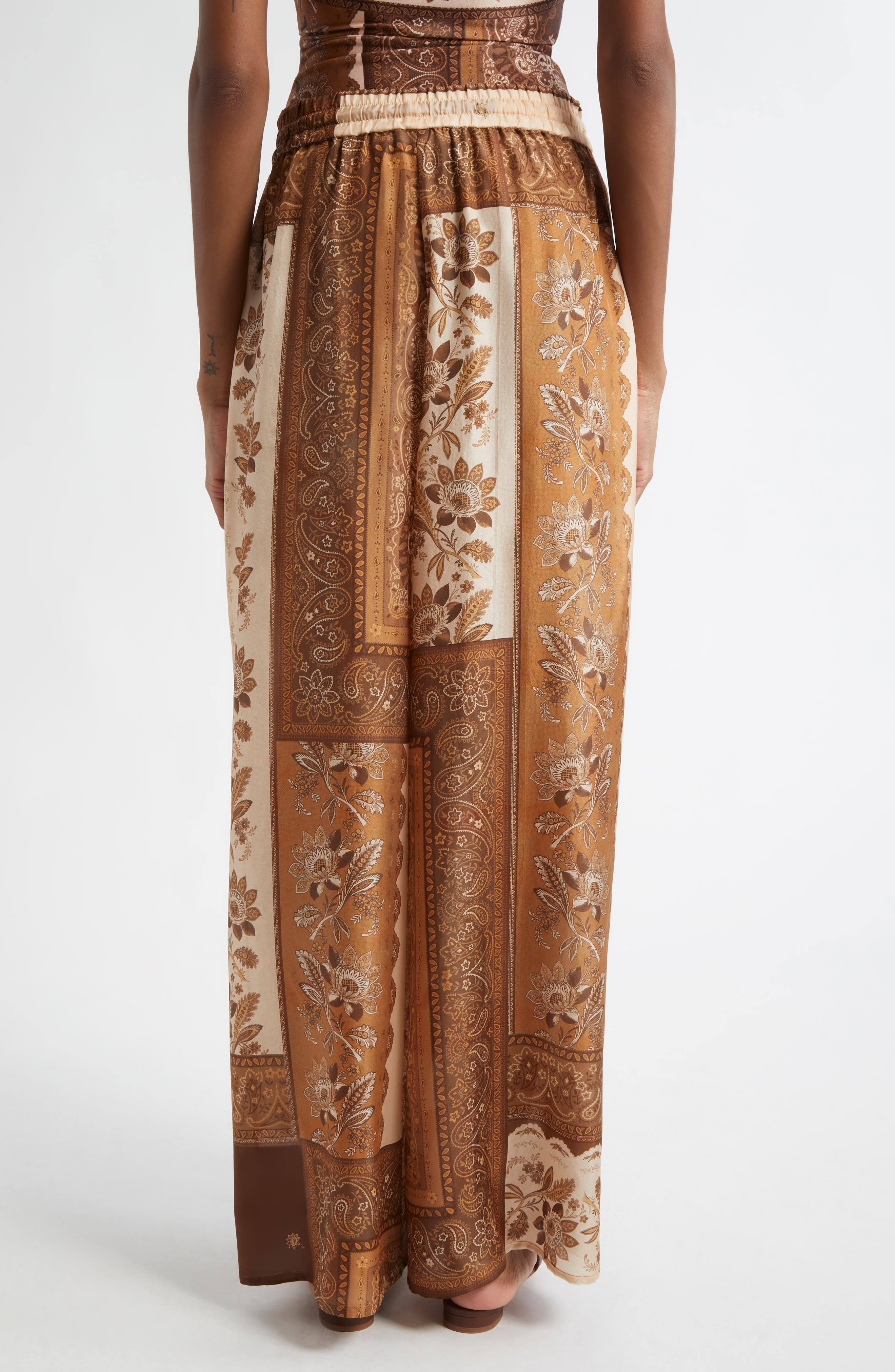 Zimmermann Lucky Relaxed Wide Leg Silk Pants in Chocolate Bandana at Nordstrom - 2