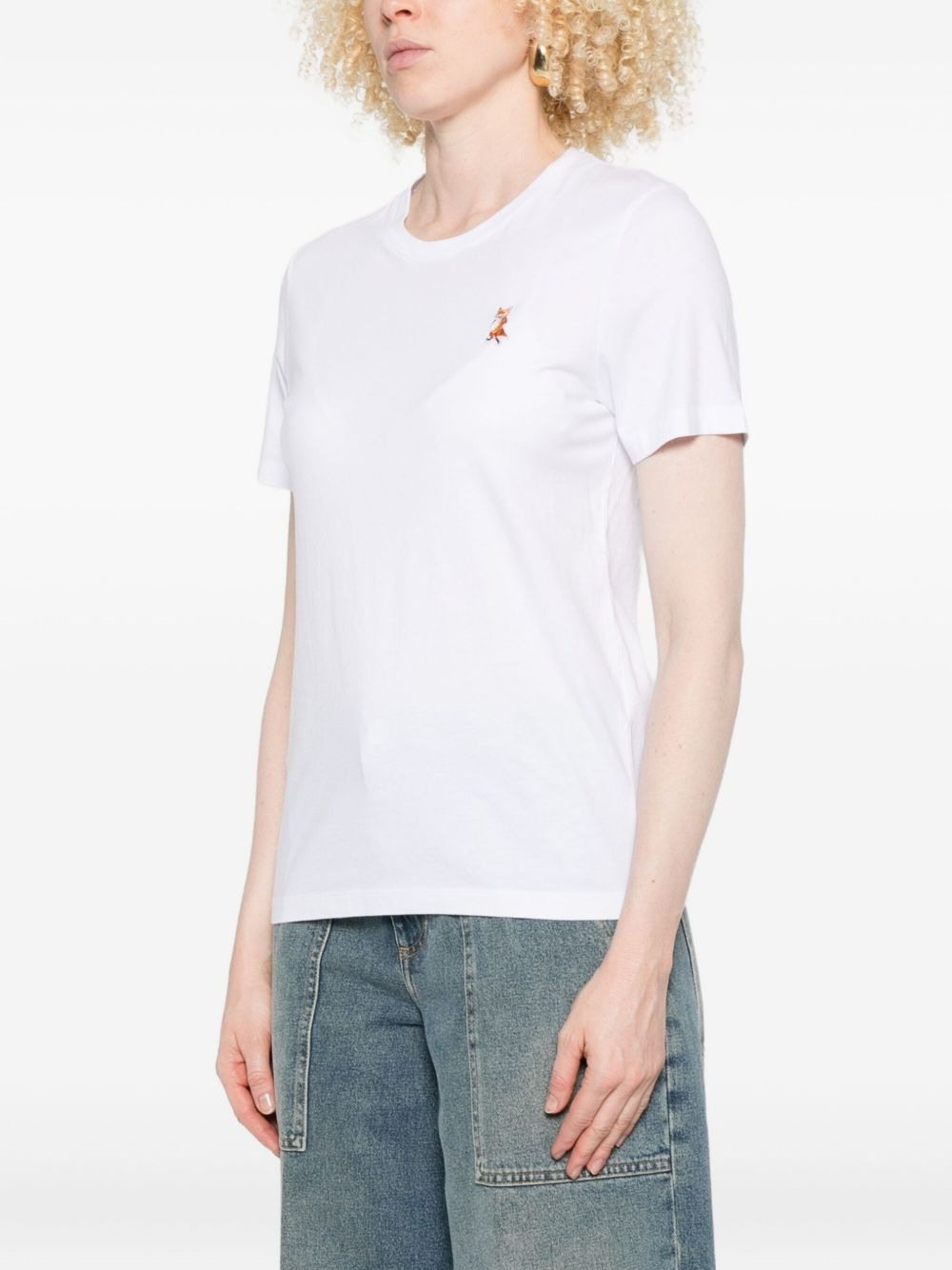 Standing Fox embroidered T-shirt - 3