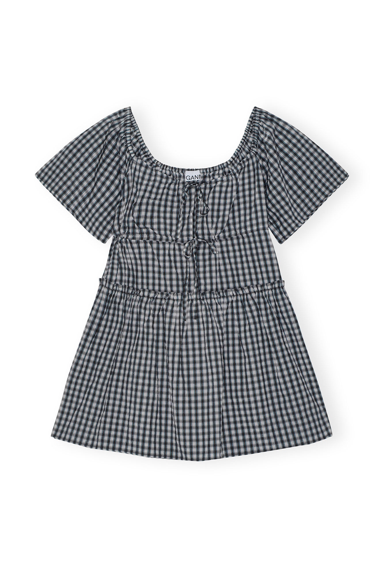 SEERSUCKER CHECK MINI LAYER DRESS - 6