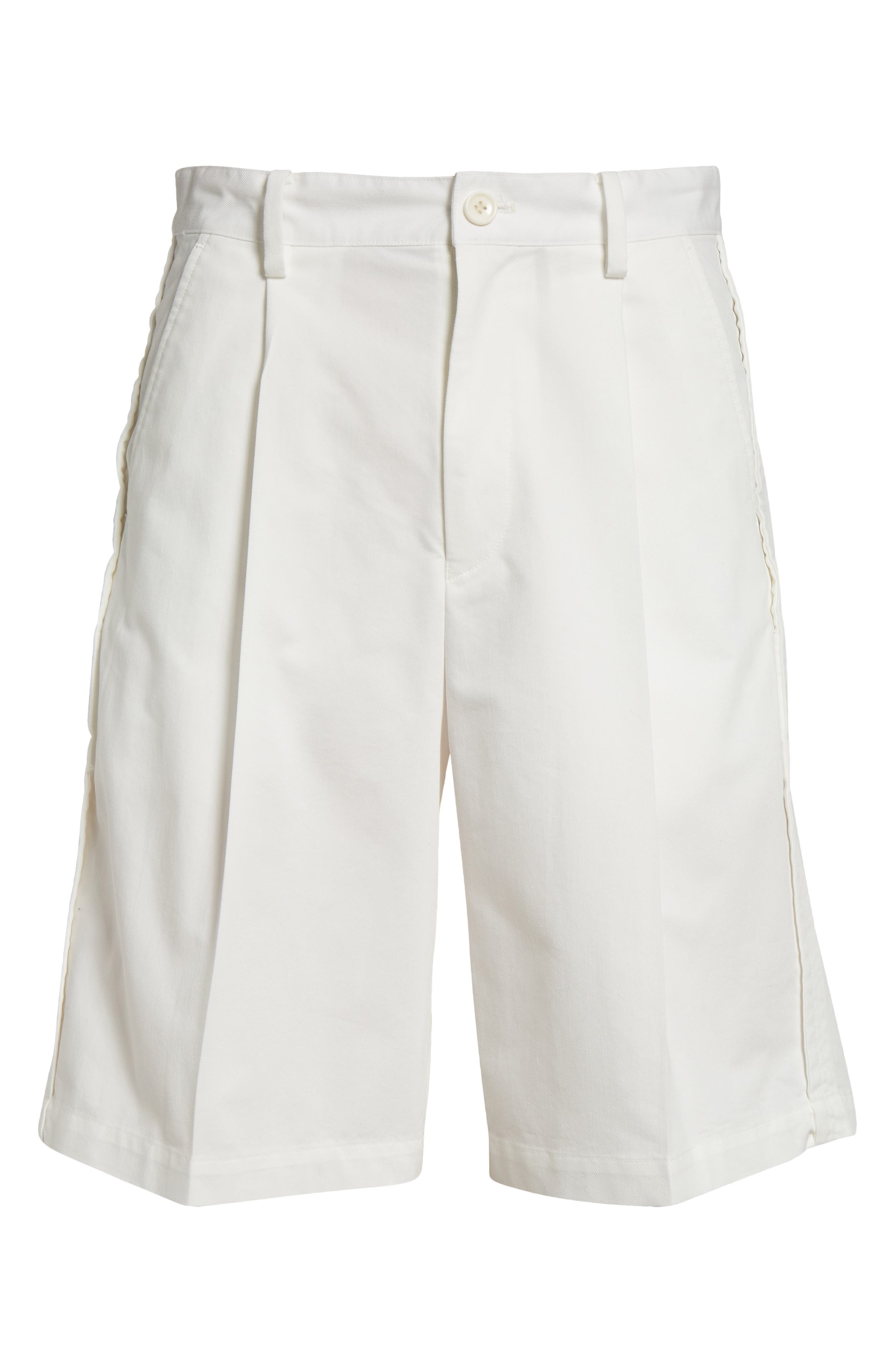 Undercover Pleat Front Bermuda Shorts in White at Nordstrom - 6