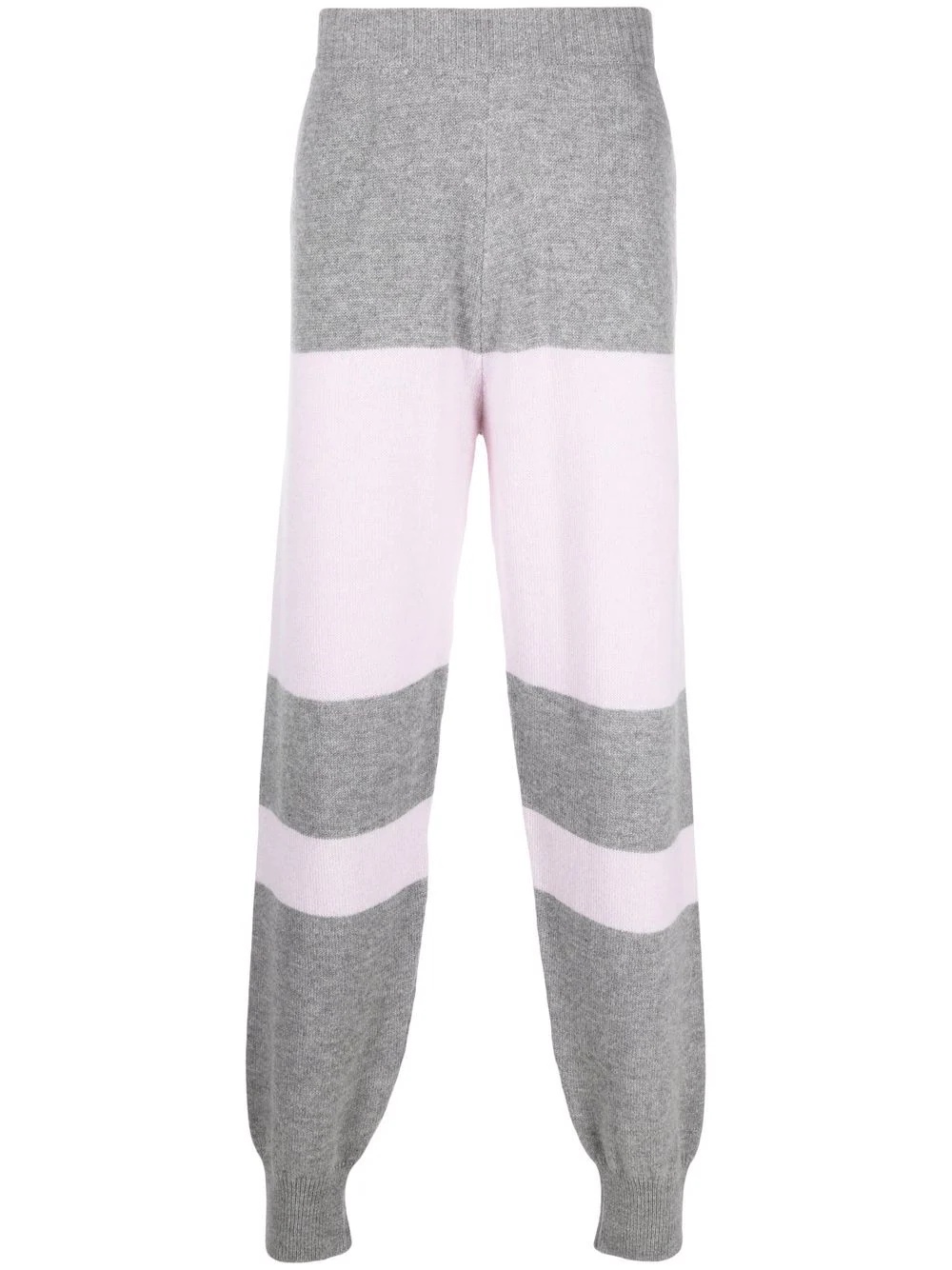 two-tone knitted track pants - 1