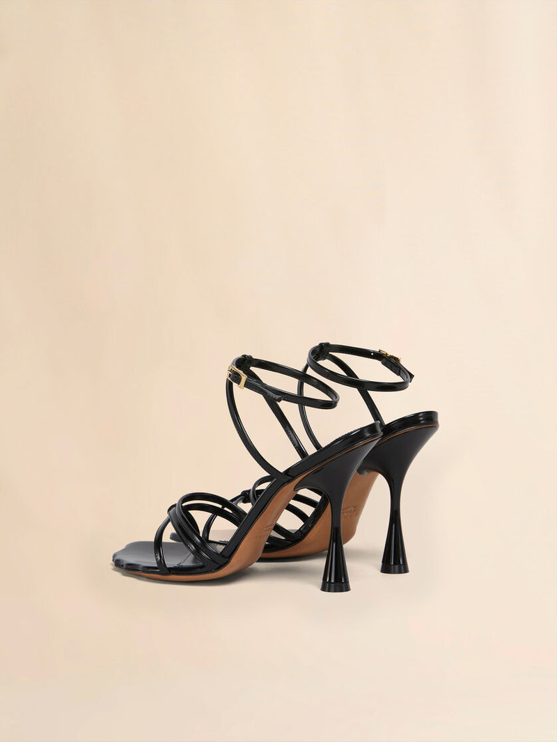 Marni BLACK LEATHER MOONLIGHT SANDAL WITH ANKLE STRAP outlook