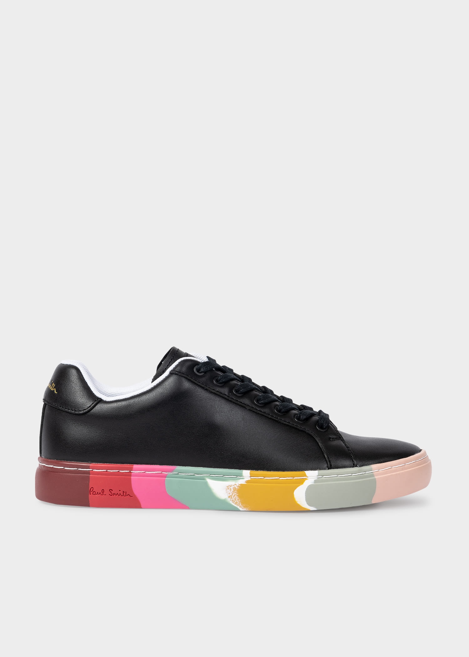Black Leather 'Lapin' Swirl Trainers - 1