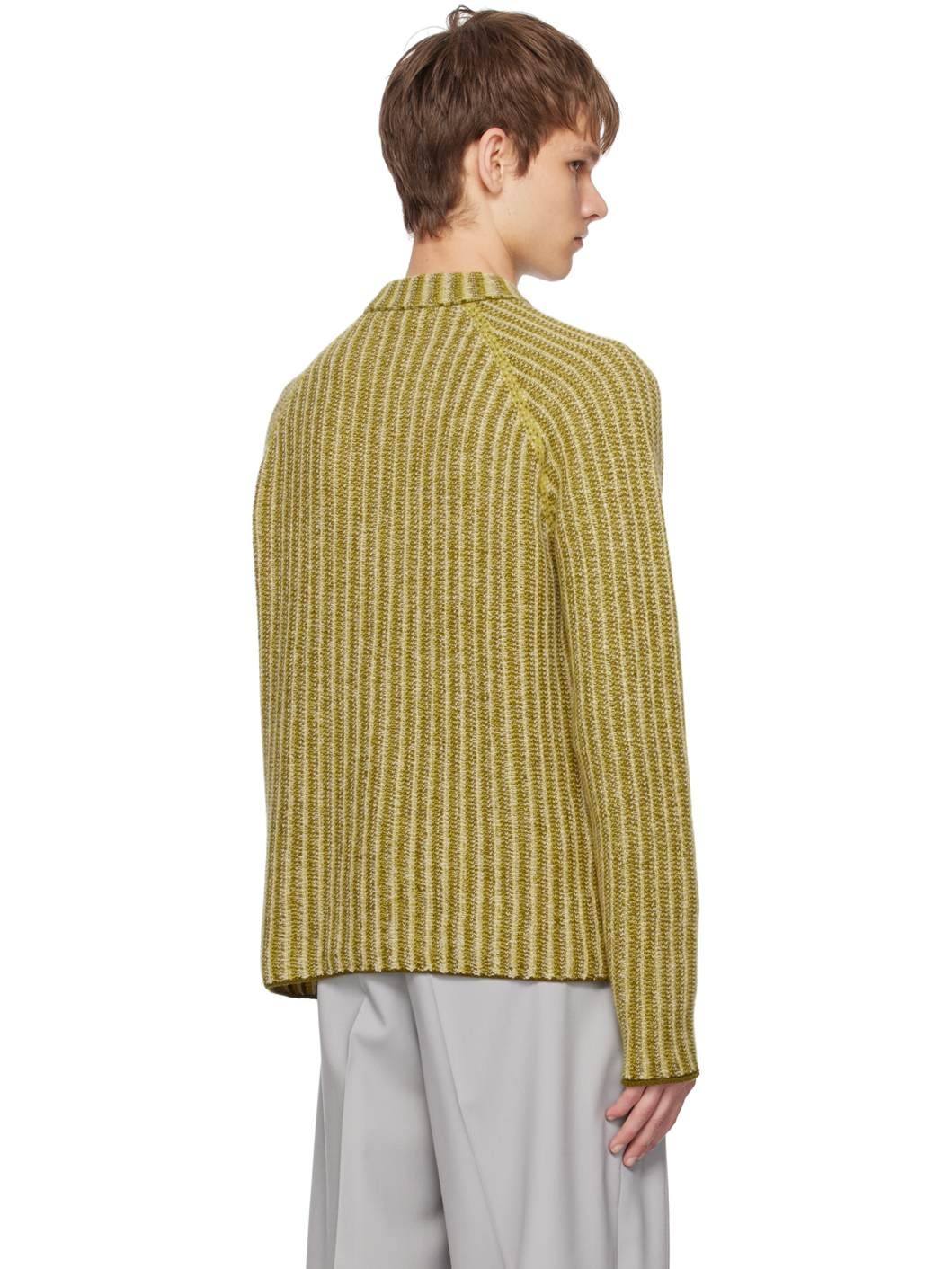 Khaki Degrade Stripes Sweater - 3