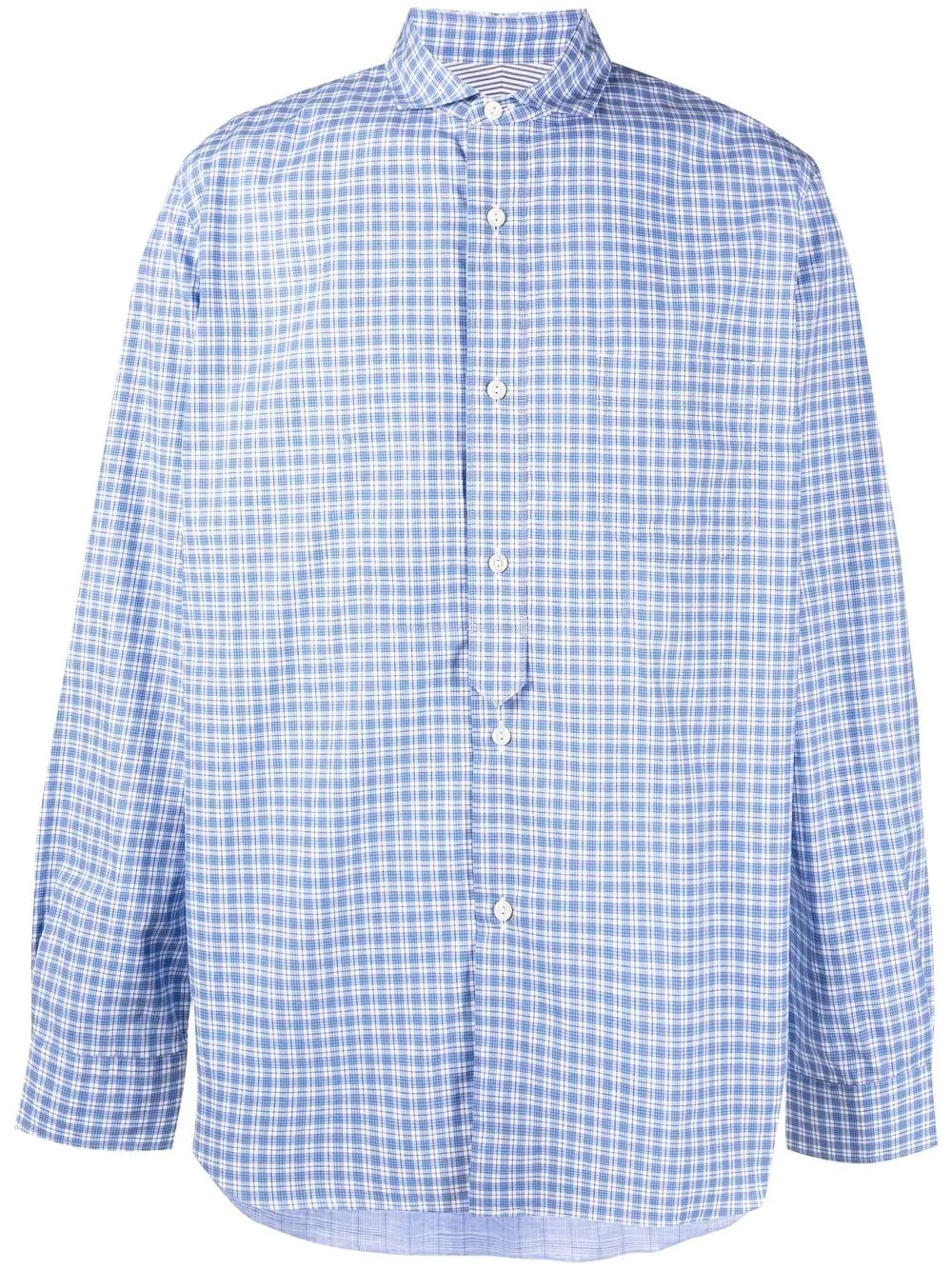 checked long-sleeved shirt - 1