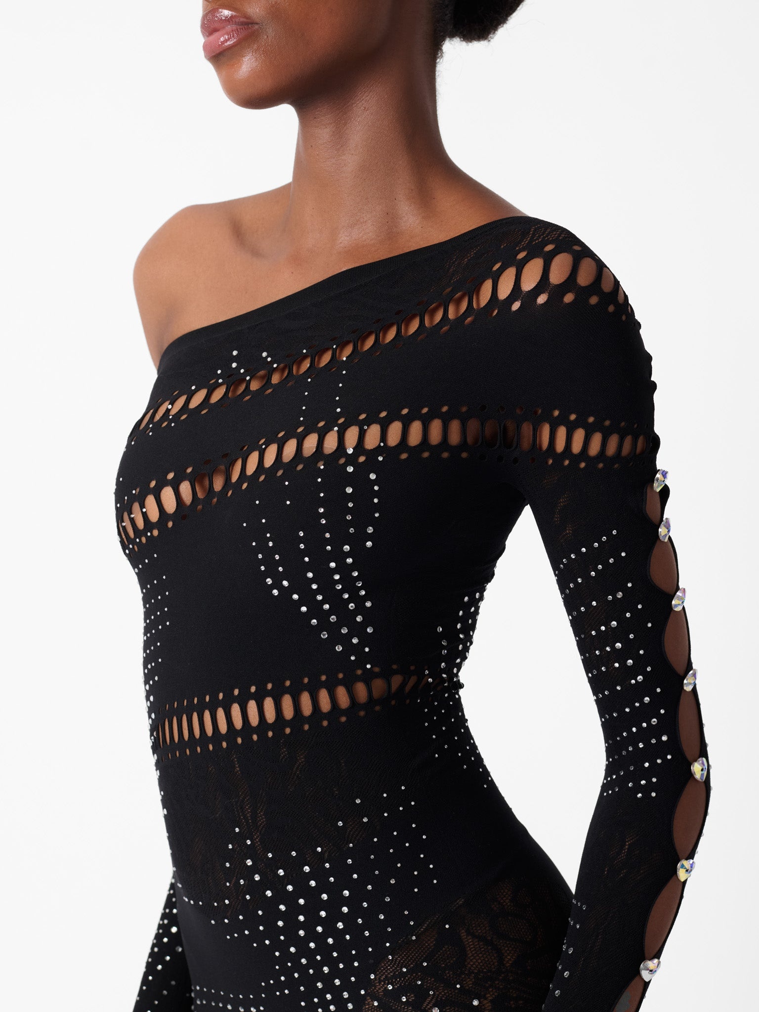 IVY LONG RHINESTONE JUMPSUIT BLACK - 7