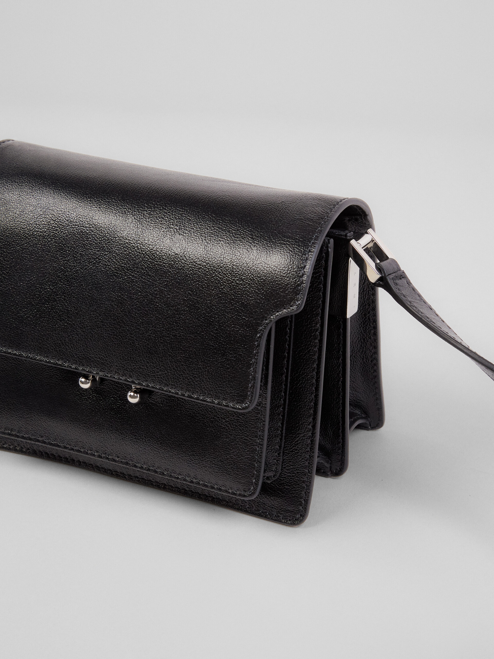 TRUNK SOFT MINI BAG IN BLACK LEATHER - 3