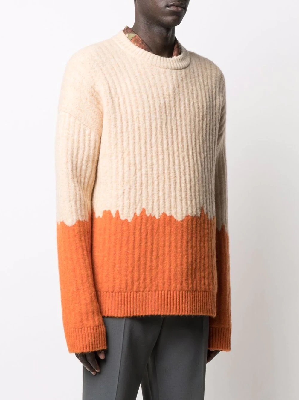 dip-dye ribbed-knit jumper - 3