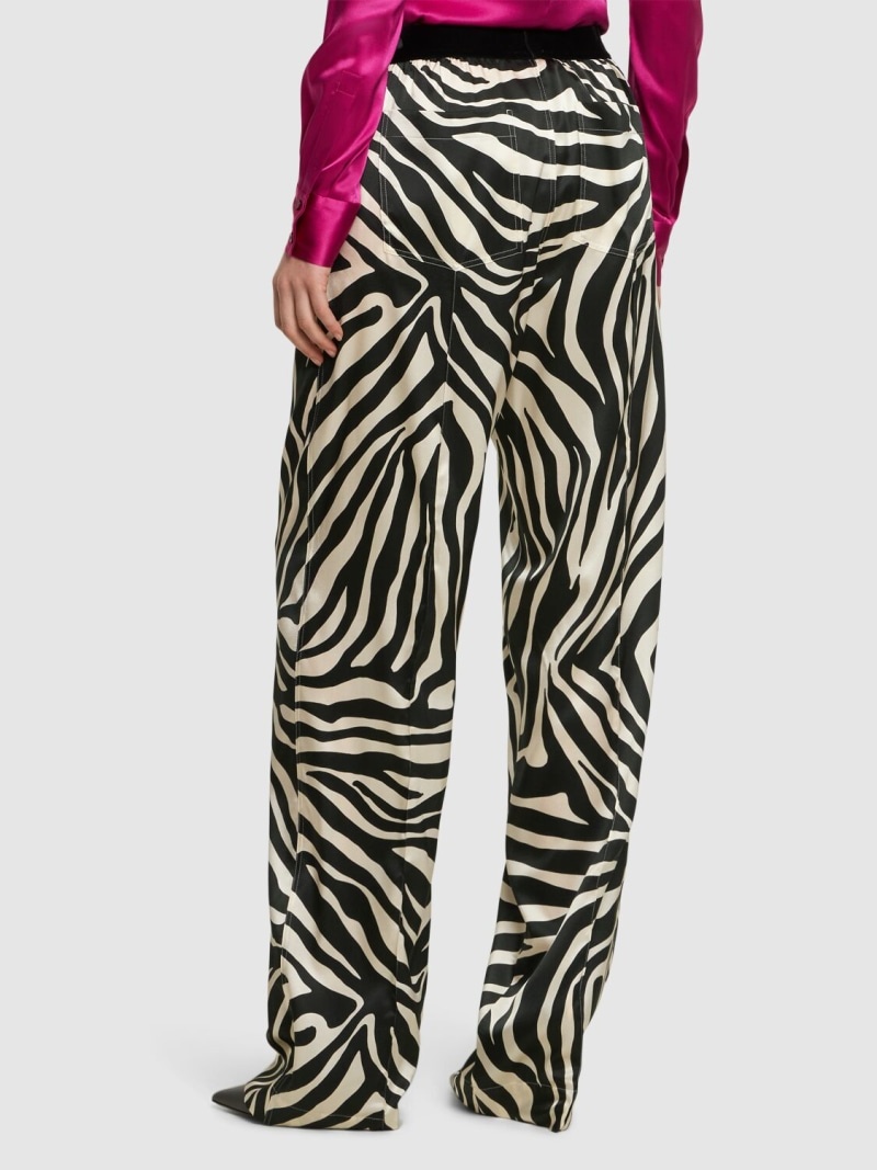 Printed silk satin pajama pants - 3