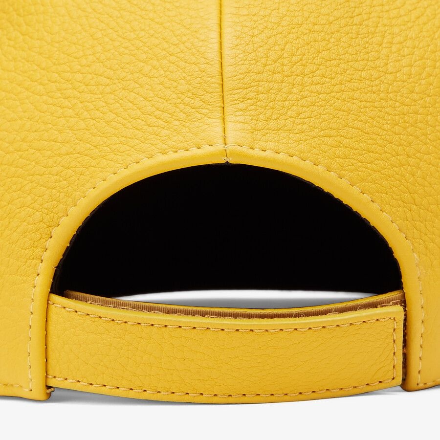 Yellow leather baseball cap - 2