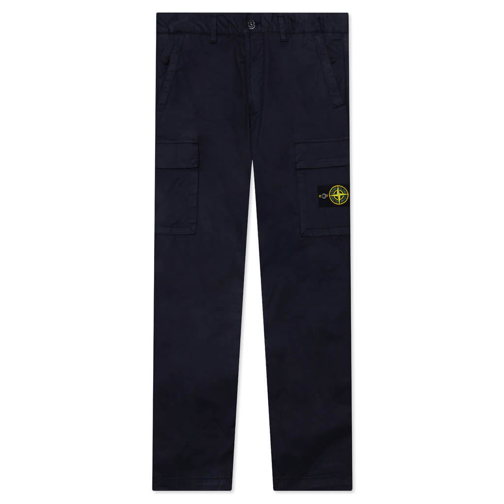 STRETCH GABARDINE TROUSERS - NAVY BLUE - 1