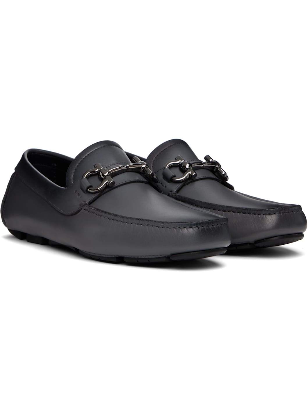 Gray Gancini Ornament Driver Loafers - 4