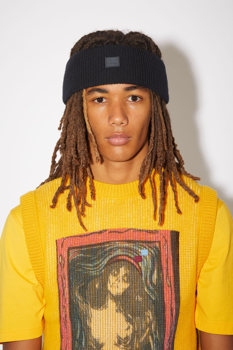 Acne Studios Ribbed headband - Black outlook