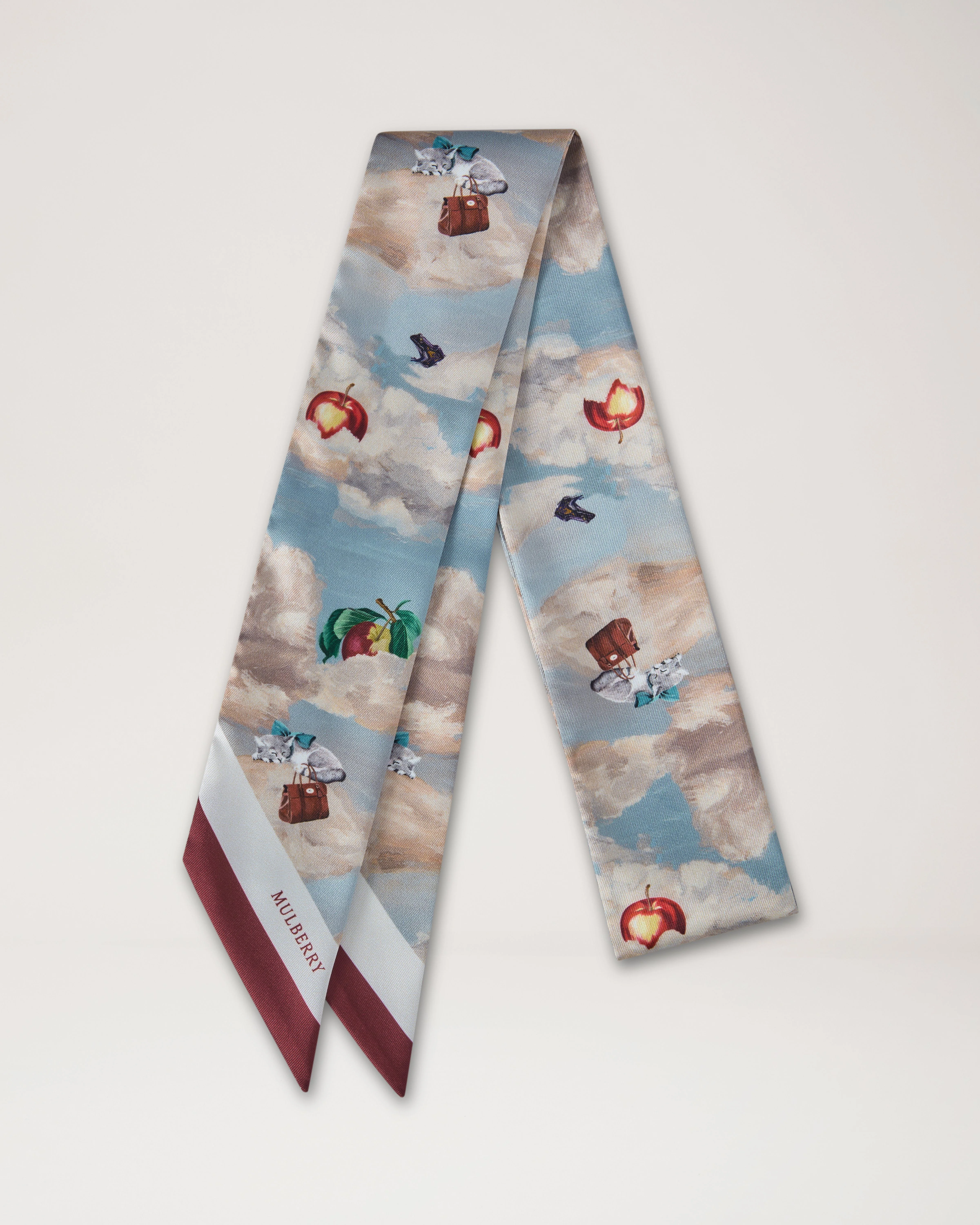 Skinny Scarf - Somerset Surreal Multicolour Recycled Polyester - 1