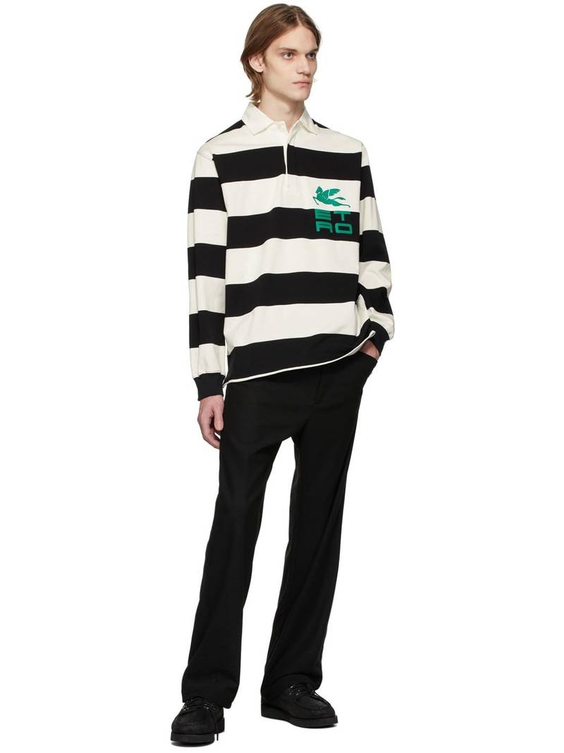 Etro Black & White Stripe Polo outlook
