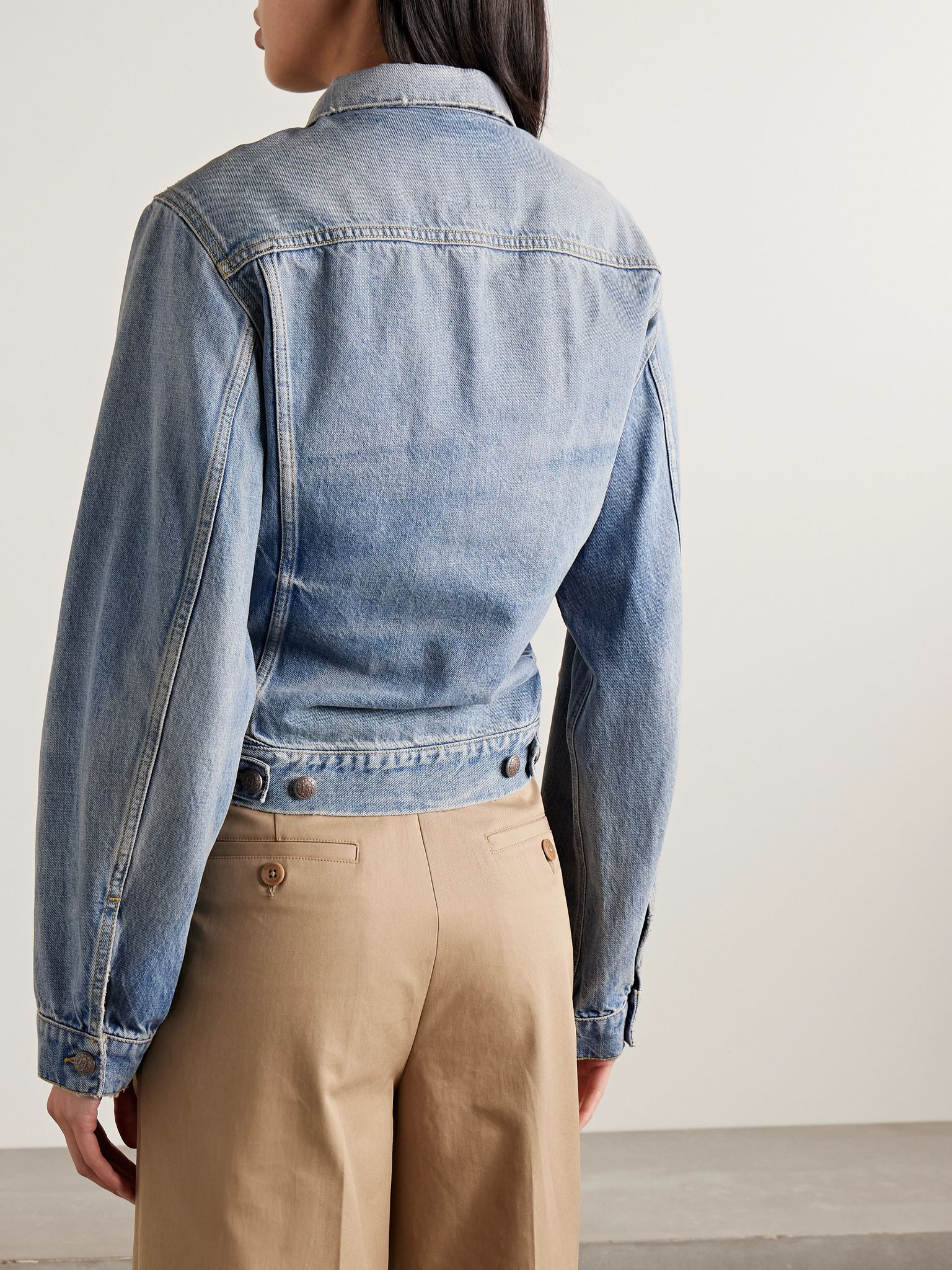 Gathered denim jacket Light denim - 4