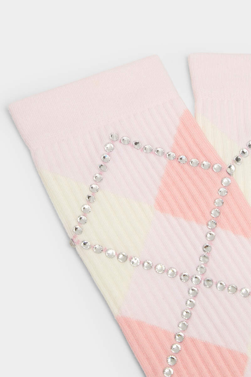 PREPPY HIGH SOCKS WITH RHINESTONES - 3