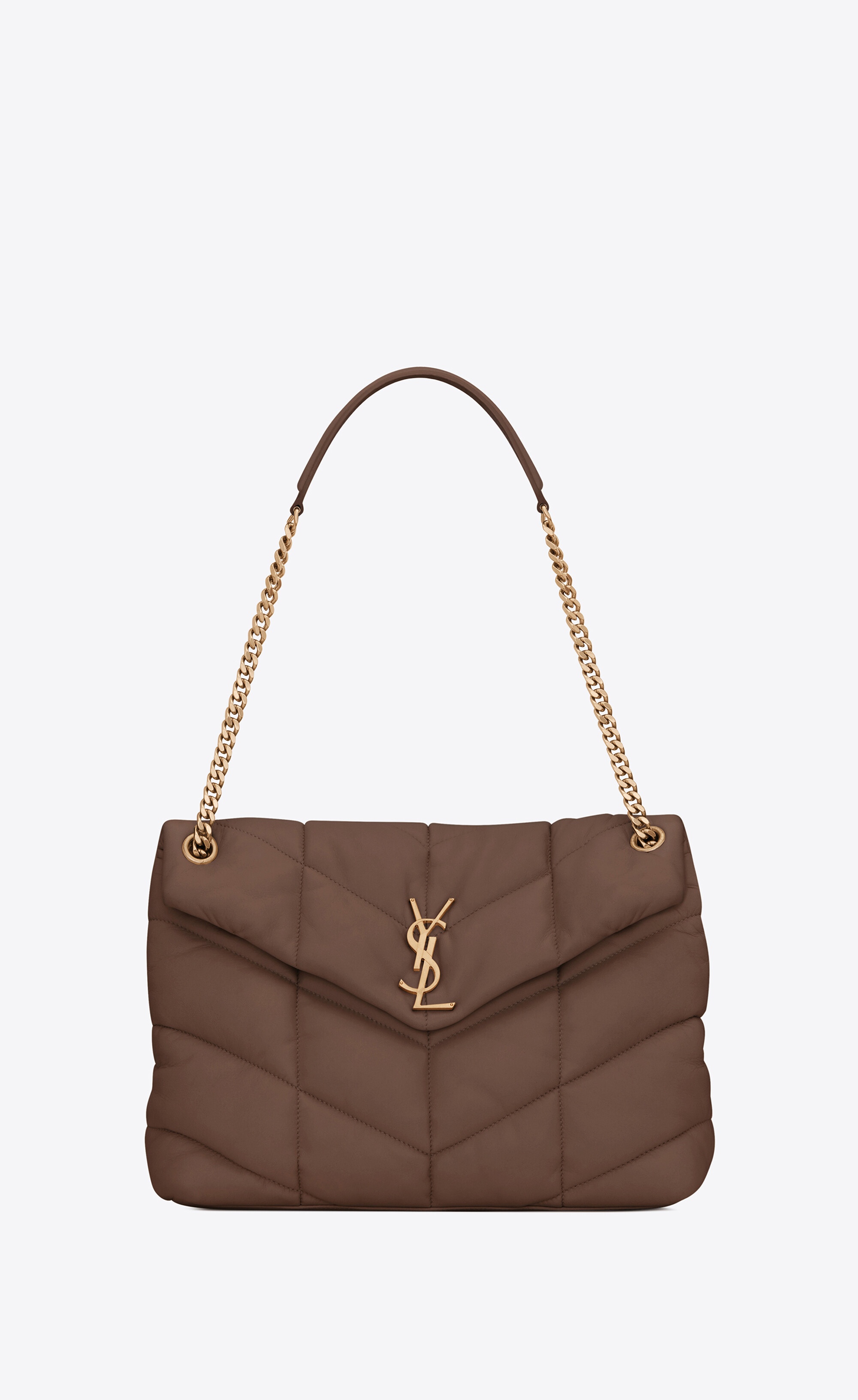 puffer medium chain bag in quilted lambskin - 1