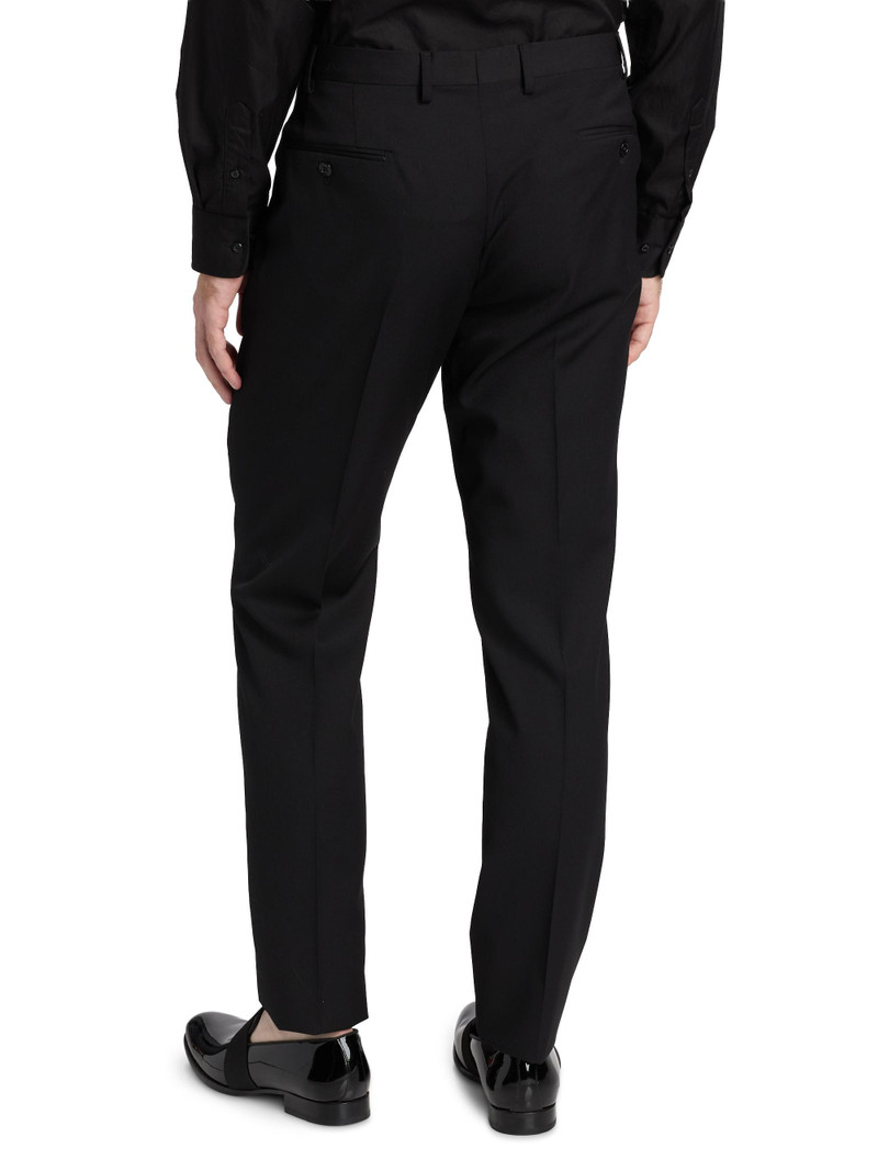 Men's Flat Front Wool Trousers - Black 5