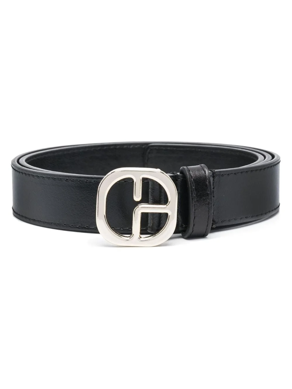 logo-buckle leather belt - 1