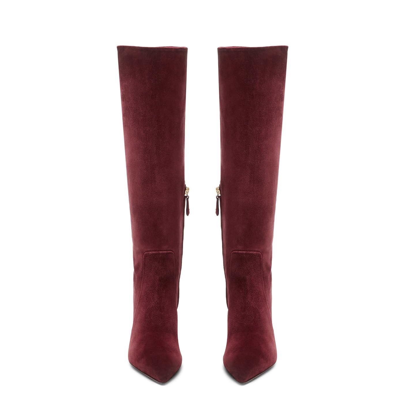 Women's burgundy suede high-heel boot - 3