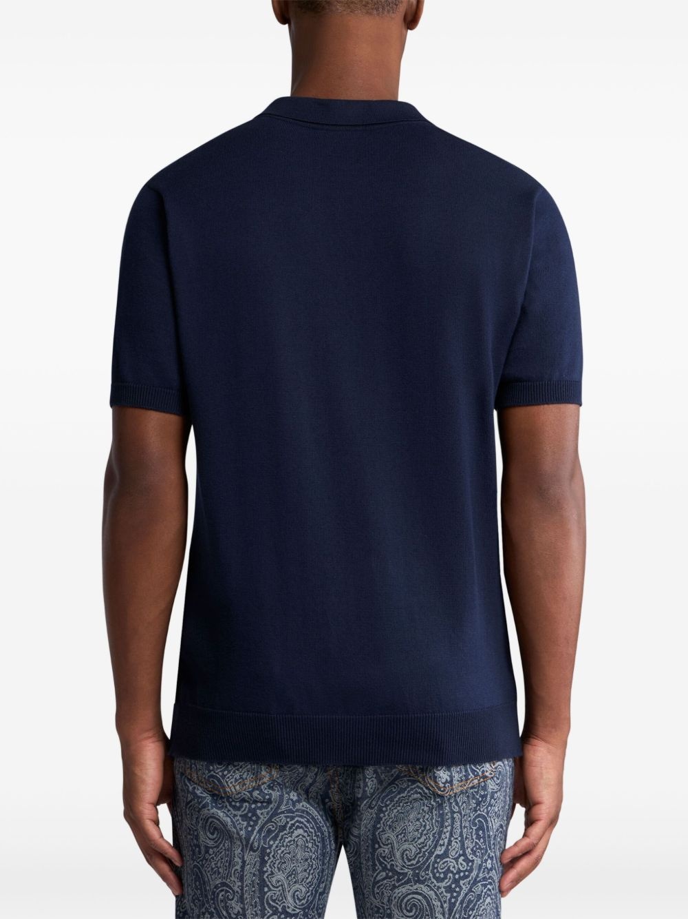 textured knit polo shirt - 4