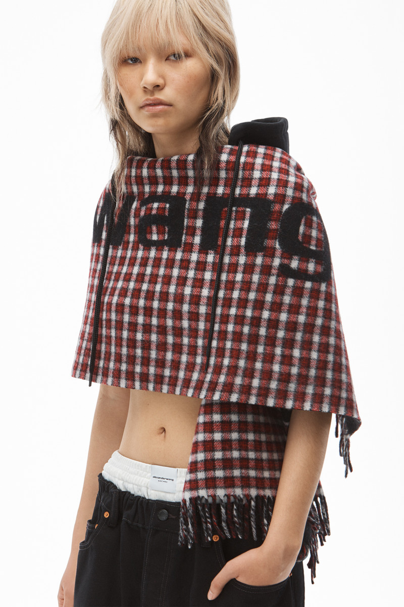 HOODED LOGO SCARF IN WOOL 4